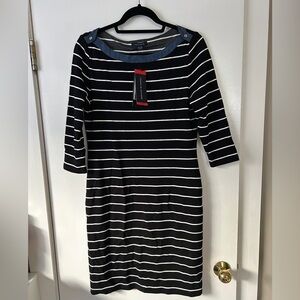Tommy Hilfiger Black/White Striped Dress